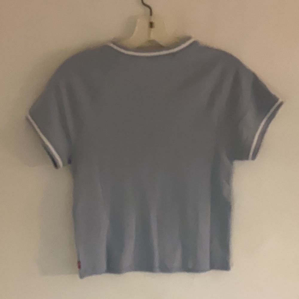 Levi’s Slim Fit Cotton Tee, Size L, Light Blue/White Trim, NWT - Picture 2 of 8